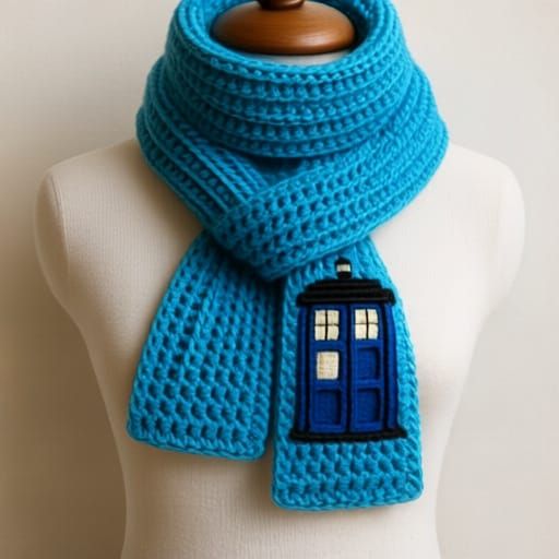 Crochet Doctor Who Scarf Made of Yarn