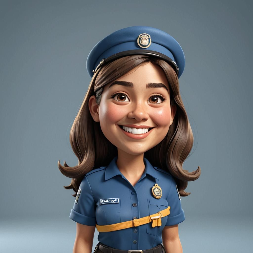 Cartoon Caricature of Woman in 3D Style