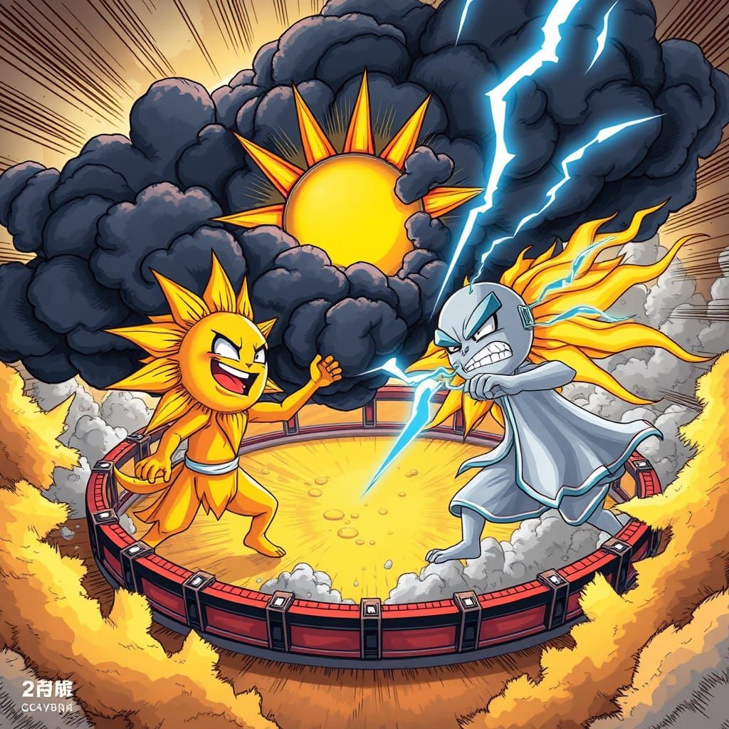 Sun and Cloud Clash in Epic Manga-Inspired Battle
