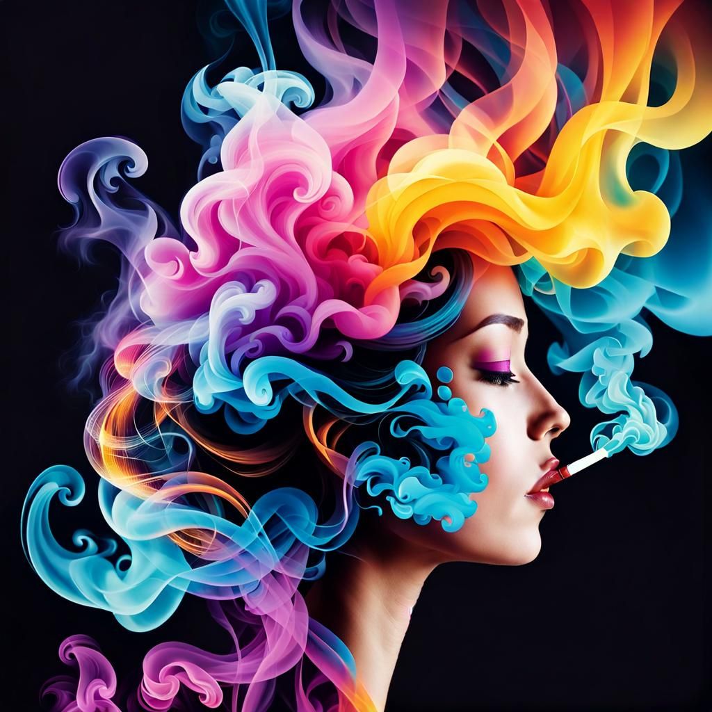 Dream Patterns in Smoke: A Colorful Illustration
