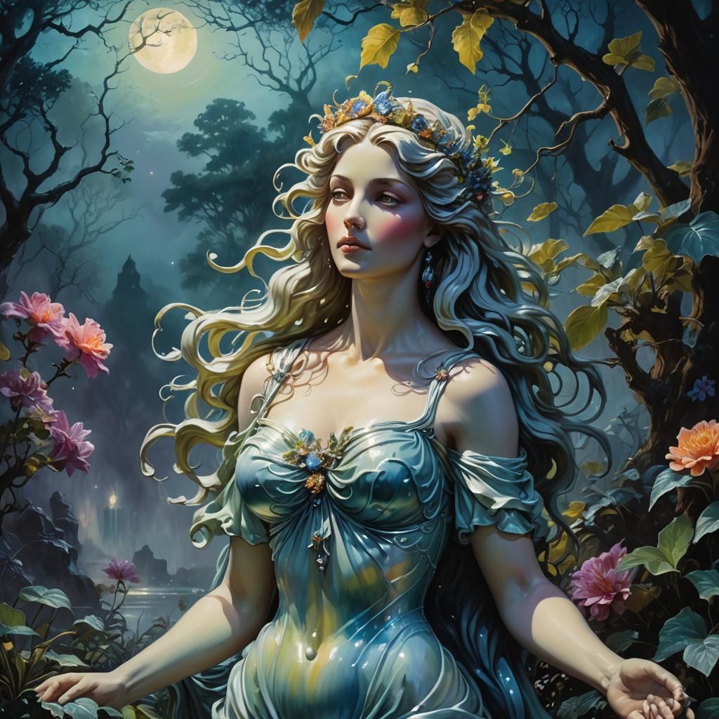Galatea Awakens: A Fantasy Oil Painting