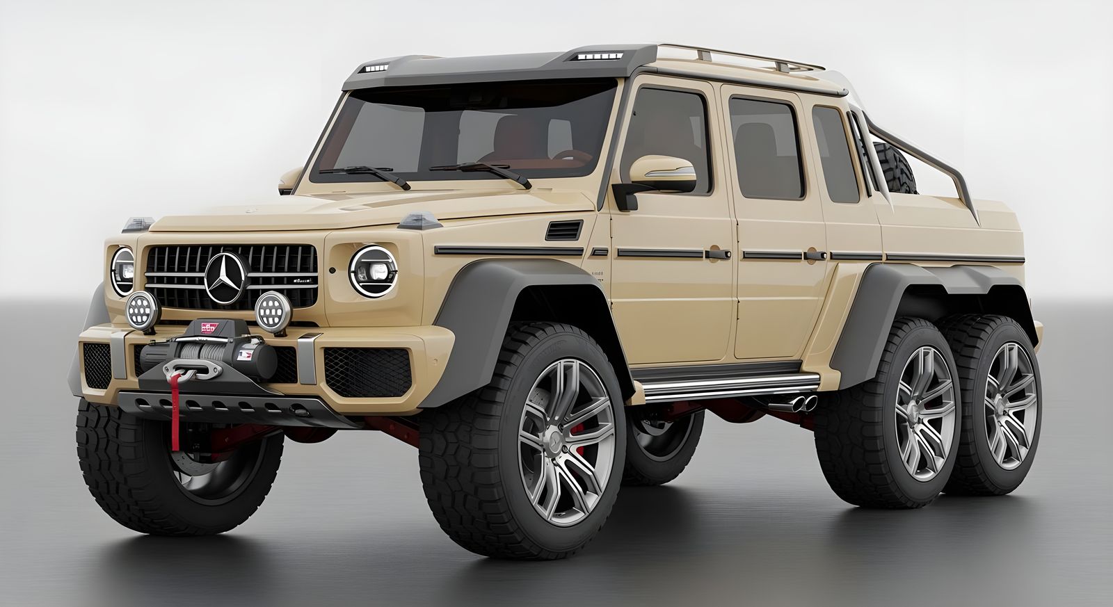 Futuristic 6x6 Luxury SUV Concept in Desert Sand
