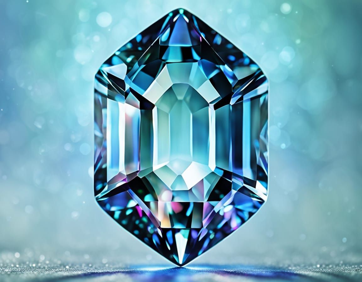 A Brilliant Cut Aquamarine Gem in a Stellar Field