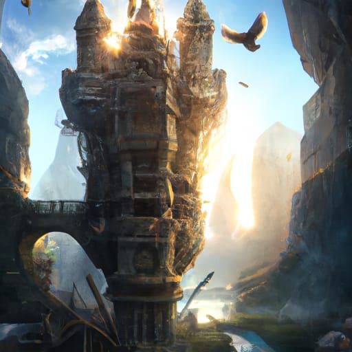 Osgiliath Fortress in Dark Fantasy Style