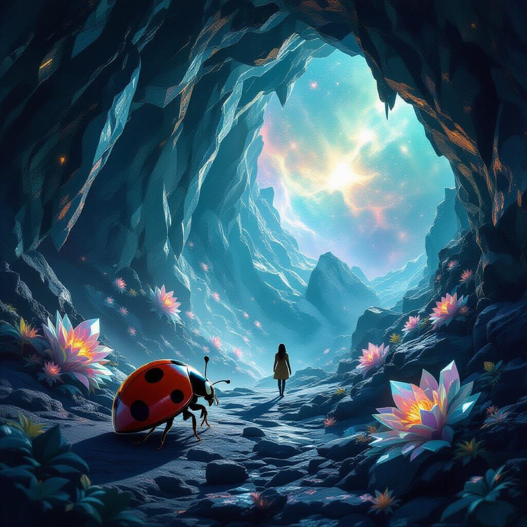Anthropomorphic Ladybug Finds Glowing Crystal Cave on Alien ...