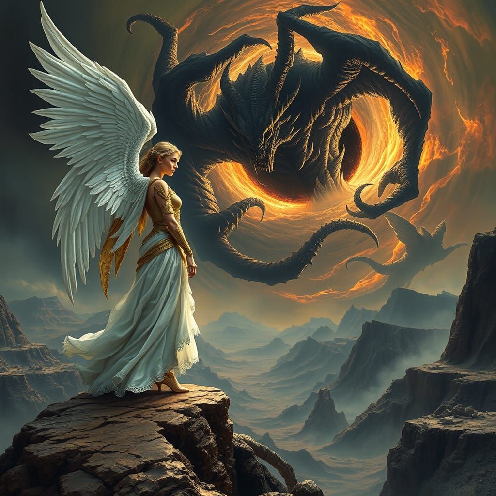 Angel of Apocalypse Faces Demon in Cosmic Battle