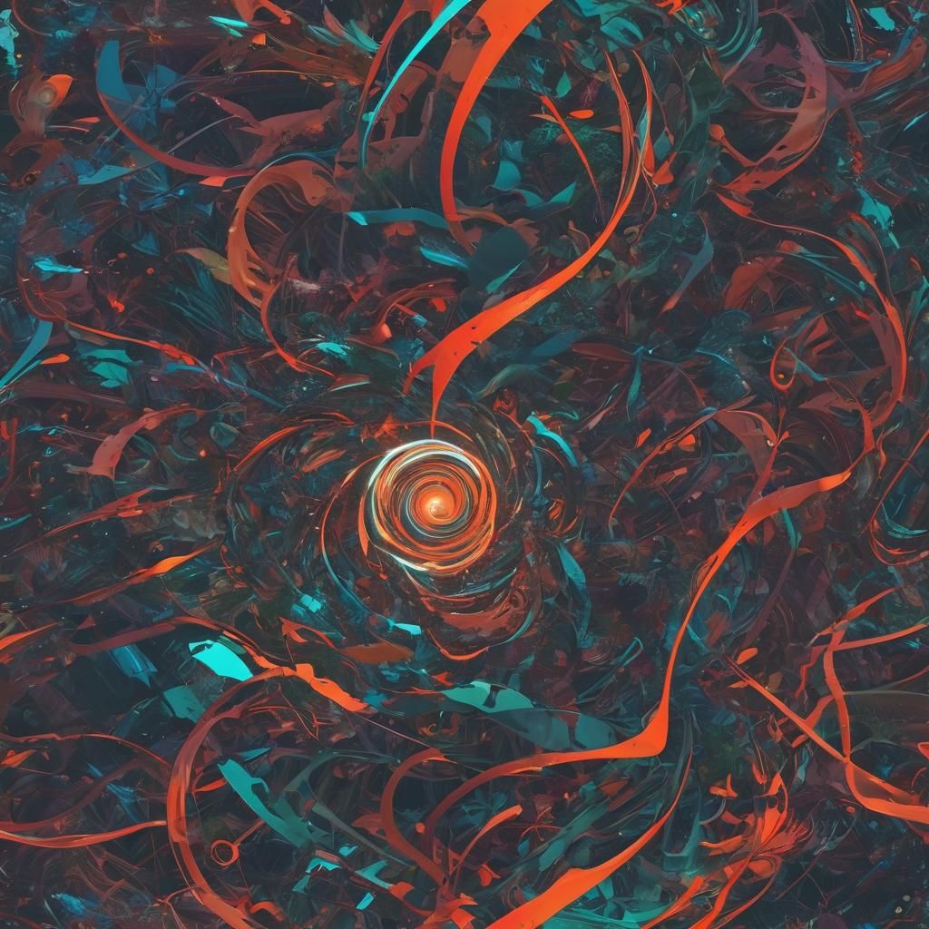 Mesmerizing Swirl: A Vibrant Abstract in Digital Art
