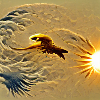 Bald Eagle Soaring Against the Sun