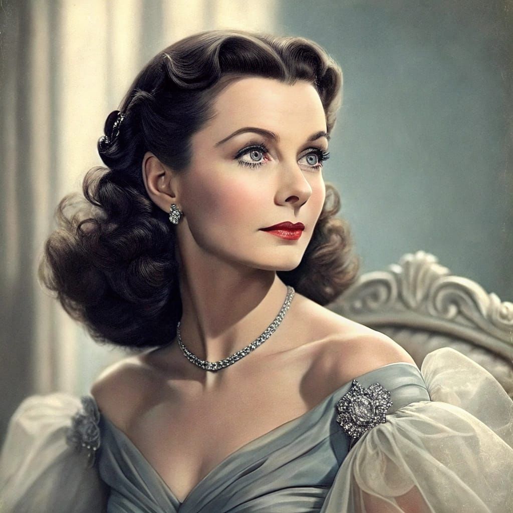 Vivien Leigh Portrait in Classic Hollywood Style