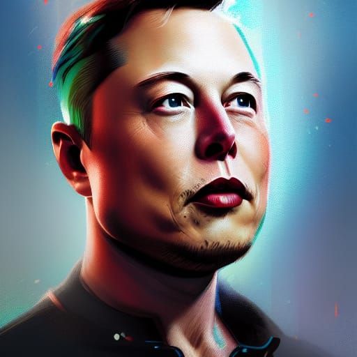Elon Musk Portrait in Hyperdetailed Digital Art Style