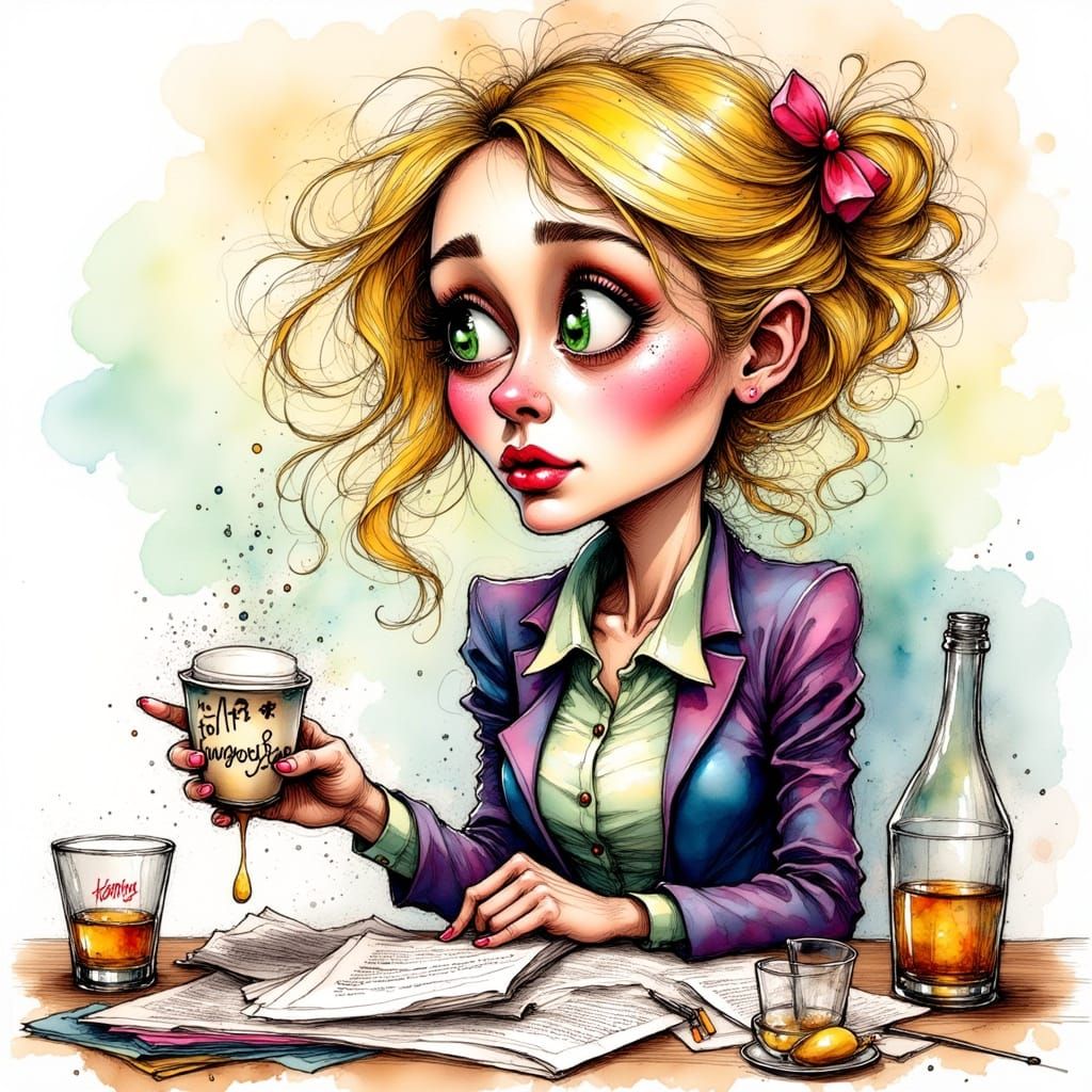 Caricature of Tired HR Professional with "HR Hangover"