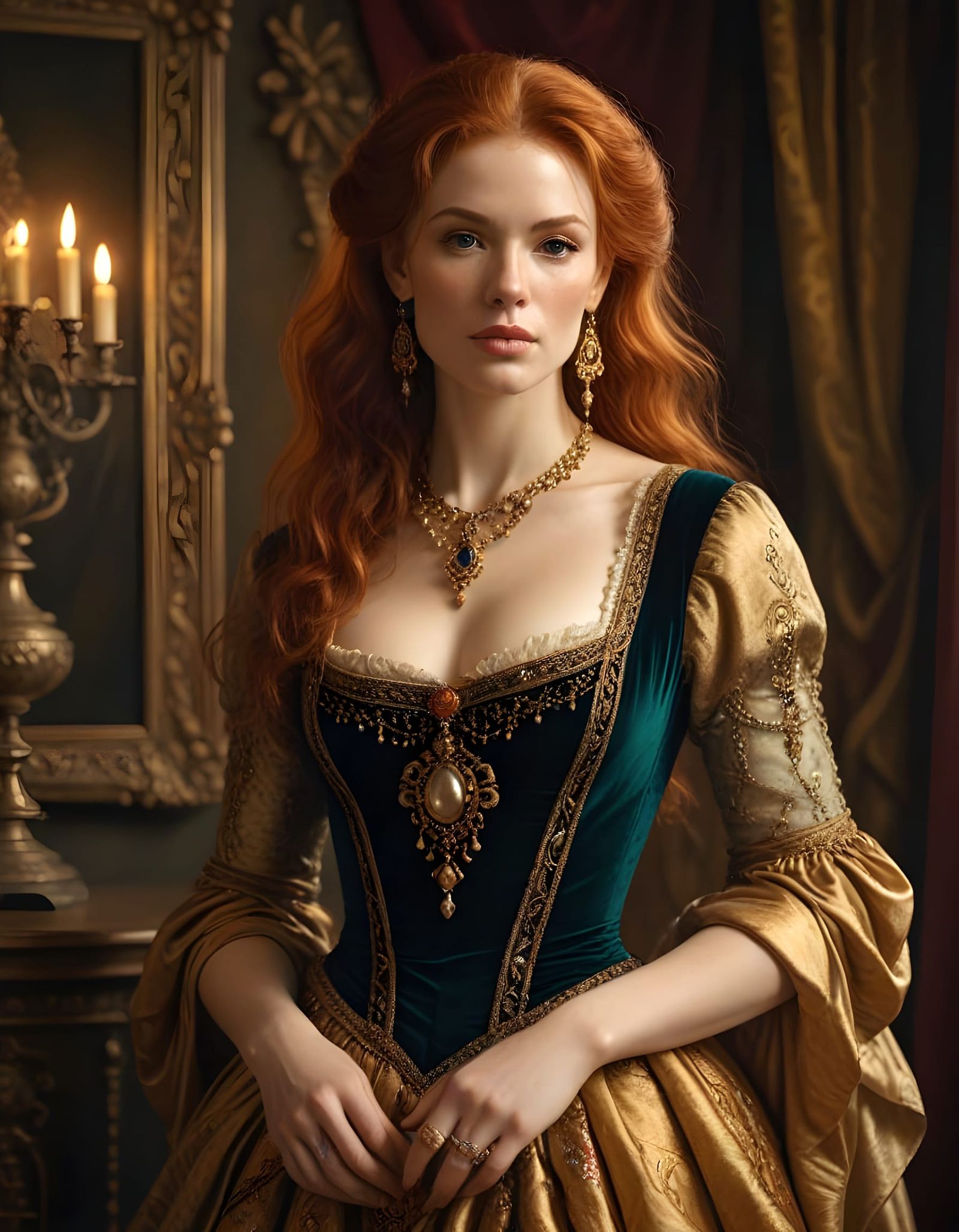 Sensual Redhead Goddess with Hourglass Figure