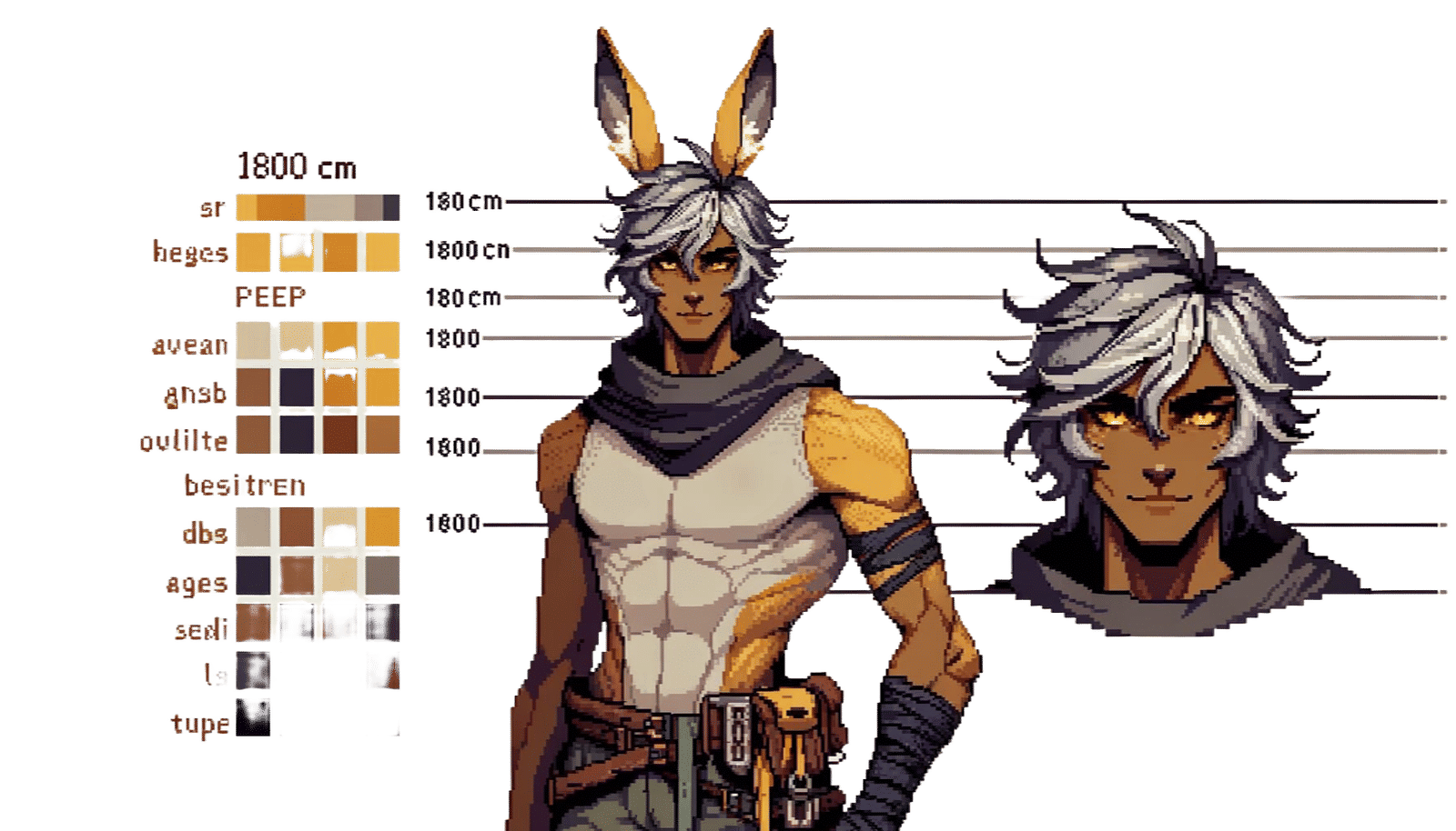 Androgynous Humanoid Character in Pixel Art Style