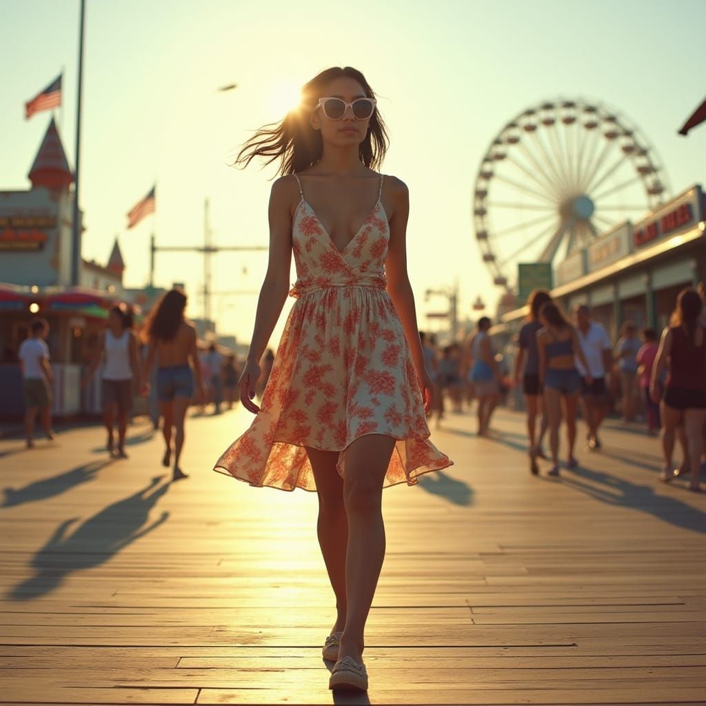 Coney Island Boardwalk: A Kodachrome Moment