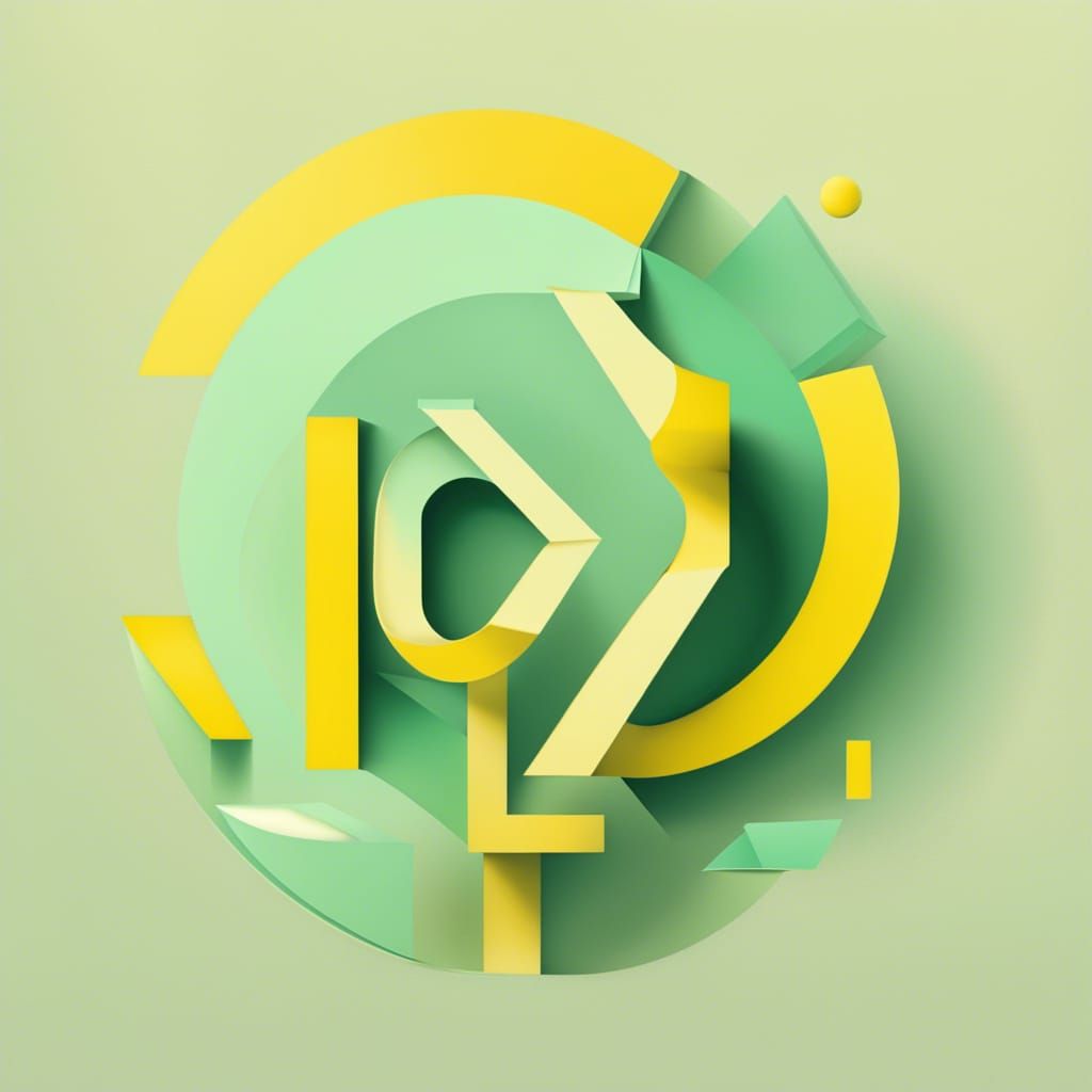 Minimalist Math Typography Design in Seafoam and Yellow