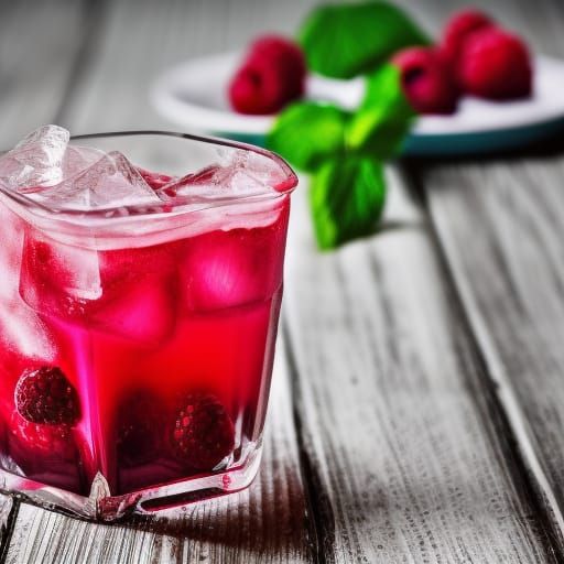 Refreshing Raspberry Drink with Winter Backdrop