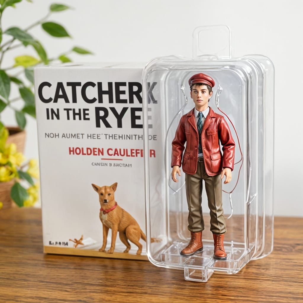 Holden Caulfield Action Figure with Red Hunting Cap and Phon...