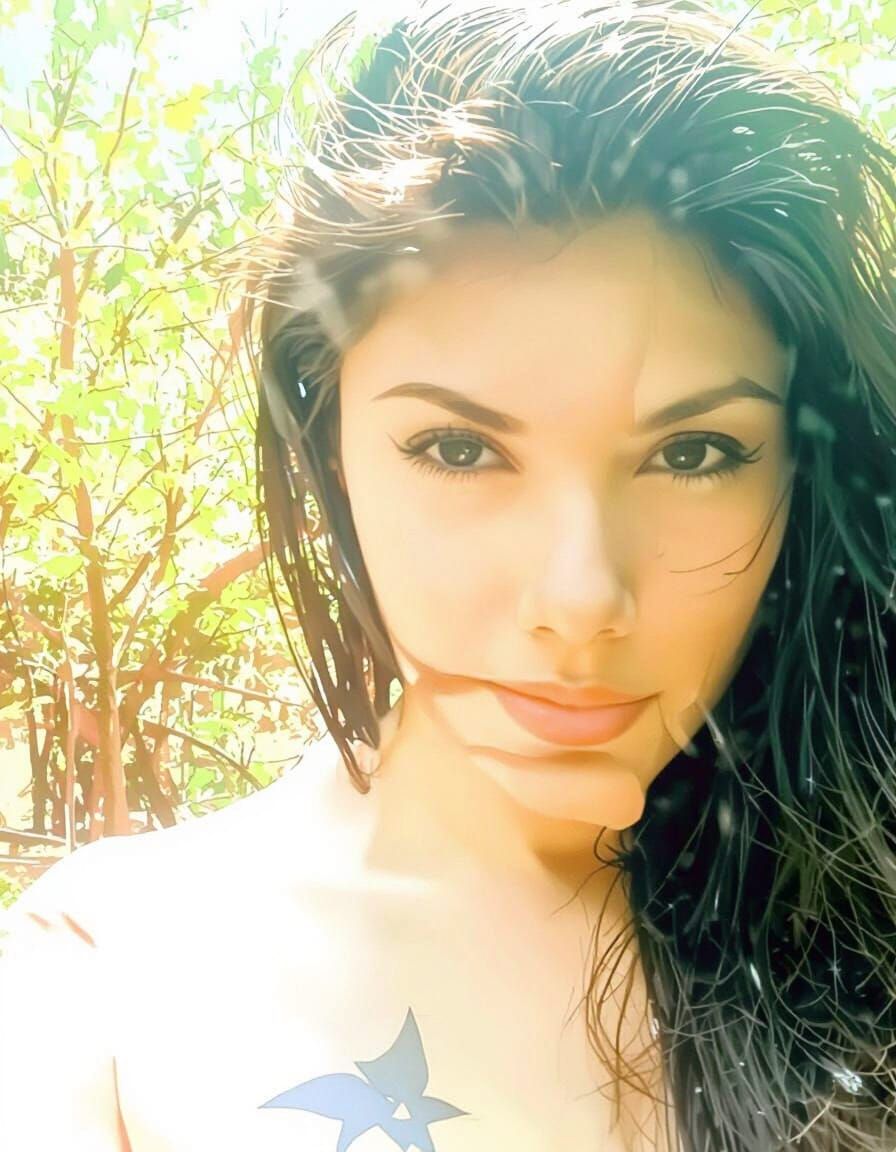 Mapuche Girl and Wolf in Magical Realism Style