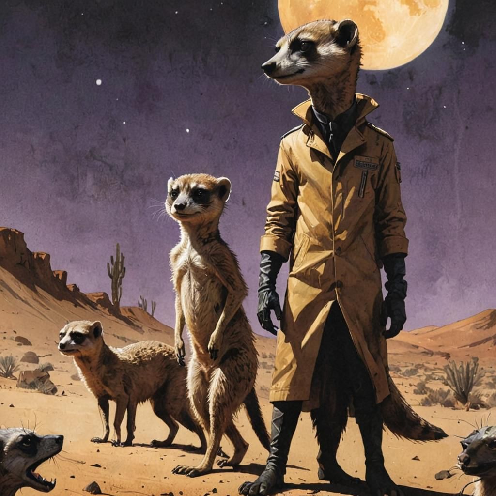 Meerkat vs Fox: Neo-Noir Comic Book Cover