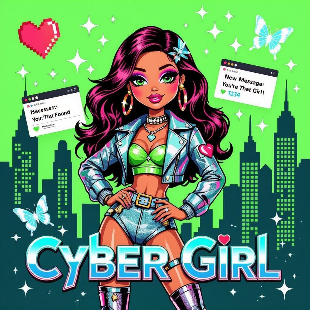 Cyber Girl: Y2K Glam Hacker Pop Star