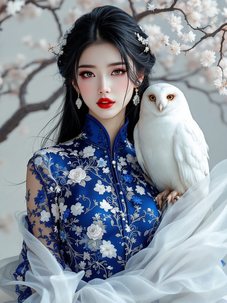 Regal Fantasy Portrait with Vivid Red Lips