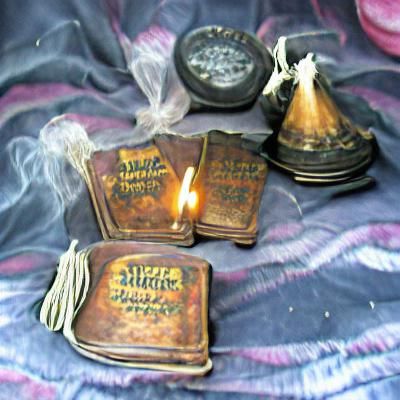 Antique Spell Books Stacked