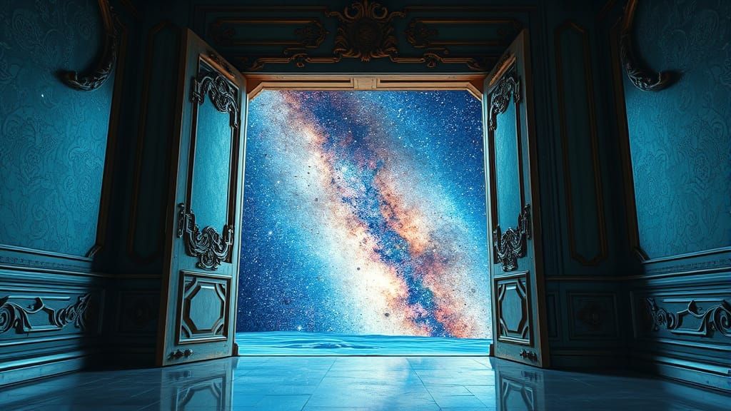 Cosmic Doorway to the Galaxy in Neofuturistic Style