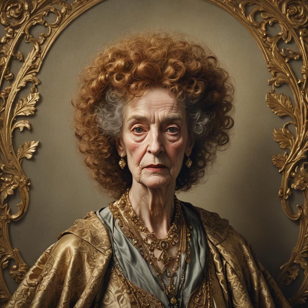 Rossetti-Inspired Portrait of Elderly Person in Art Nouveau ...