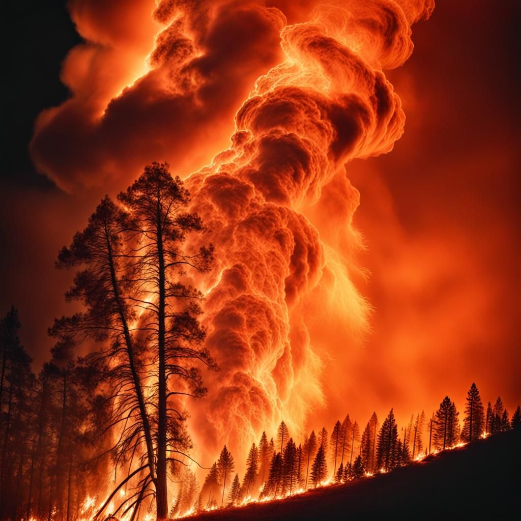 Intense Wildfire Storm: Professional Photography