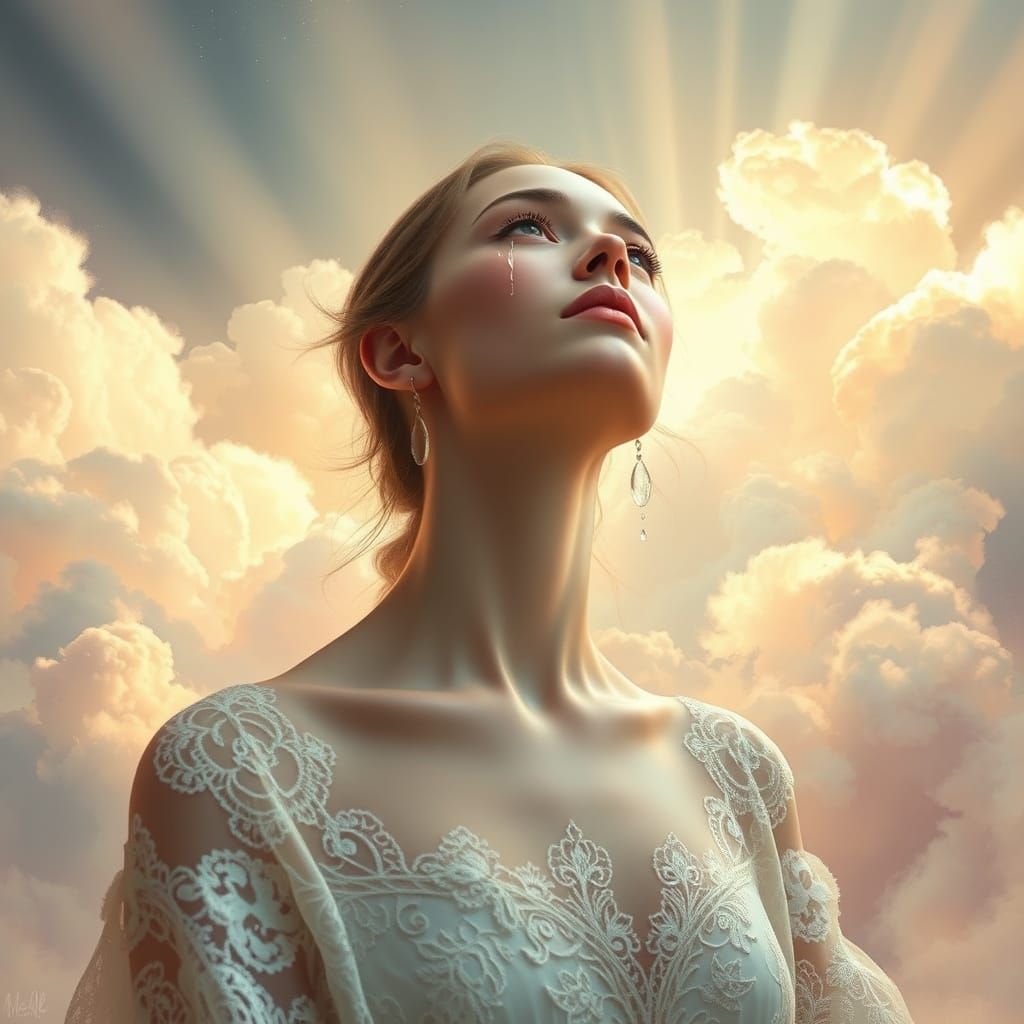 Ethereal Beauty in Tears, Soft Focus Dreamscapes