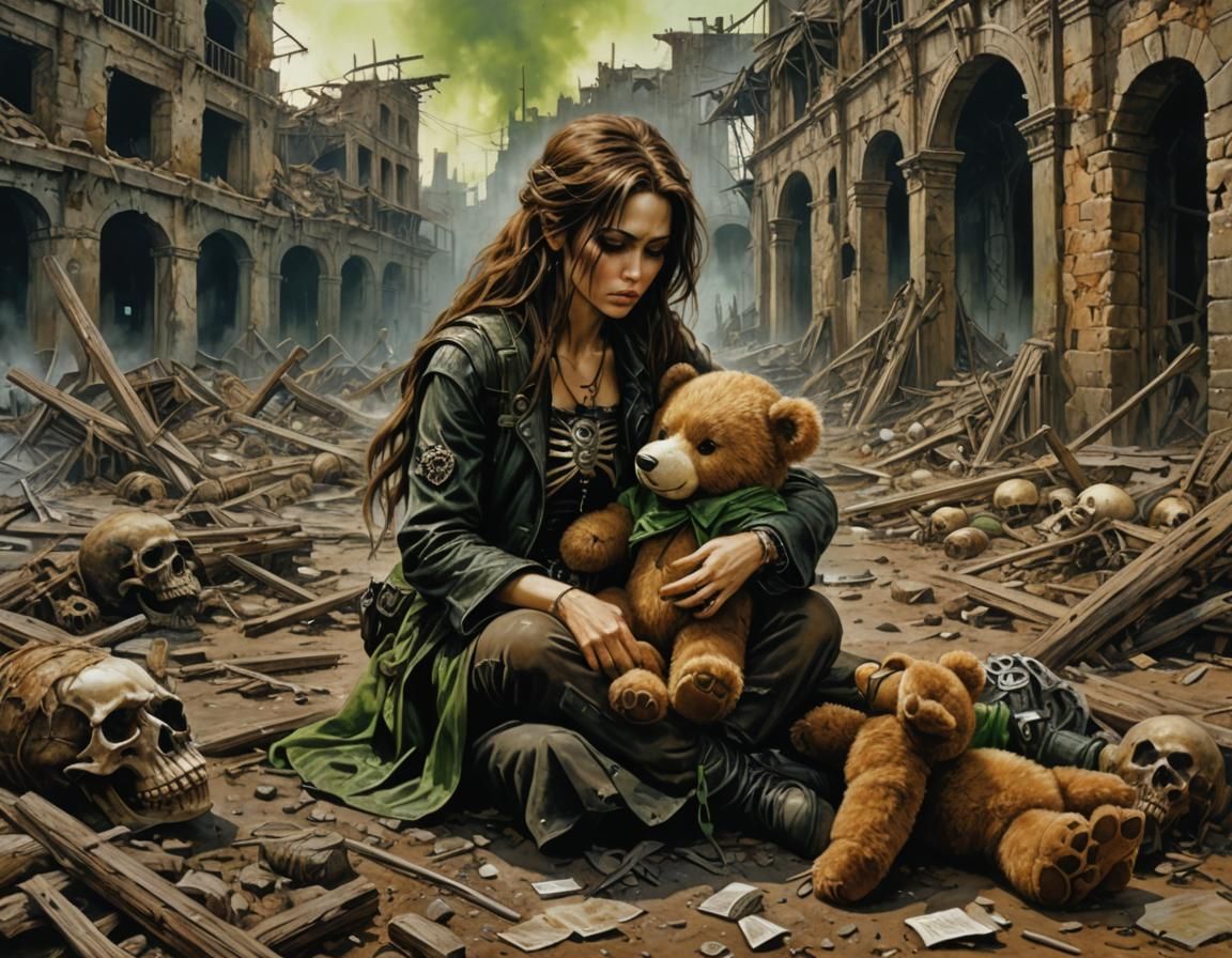 Post-Apocalyptic Kindergarten: A Hyper-Detailed Acrylic Pain...