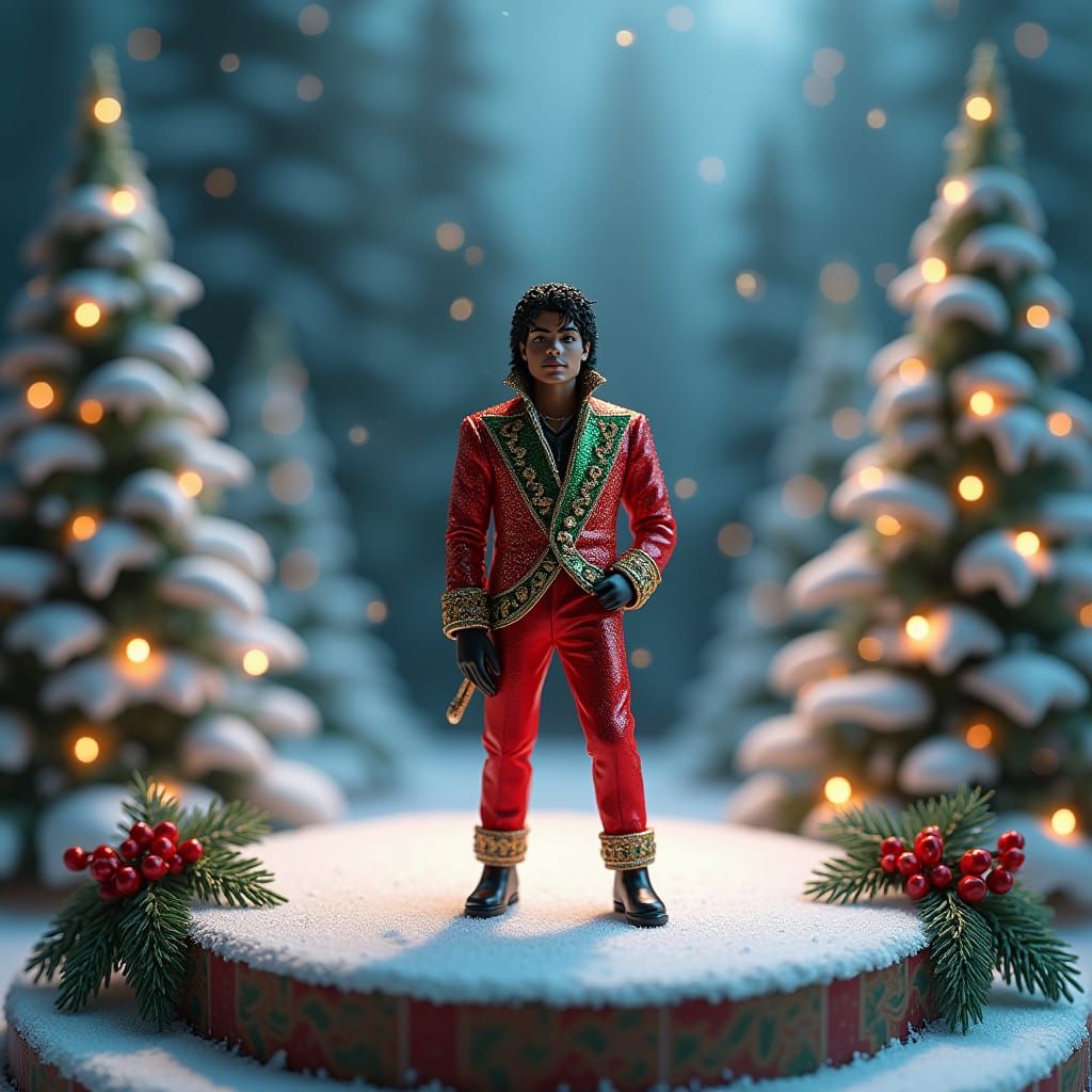 Miniature Michael Jackson Christmas Fantasy Render