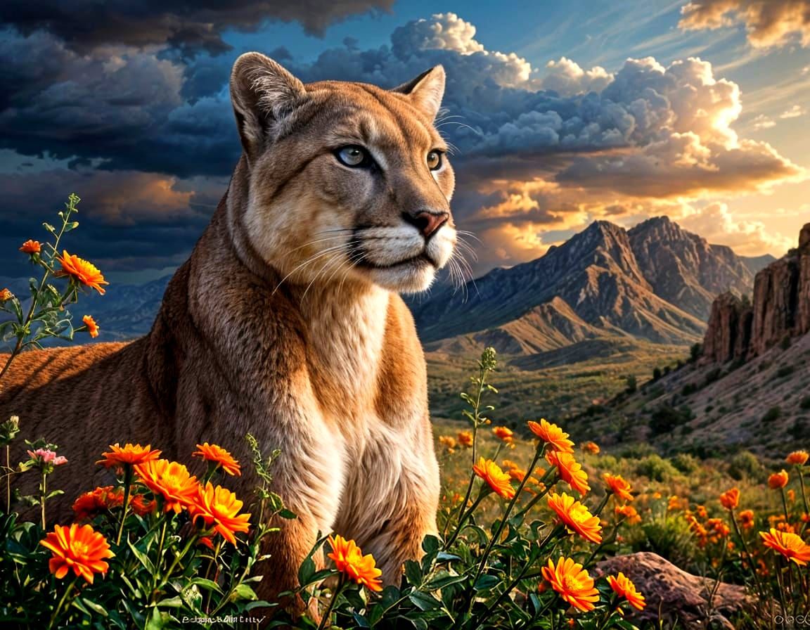 Mountain Lion in New Mexico: A Fantasy Realism Scene