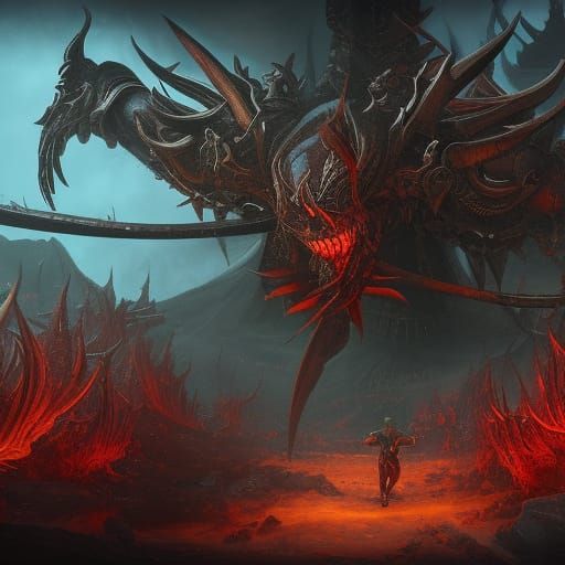 Detailed Demon Slayer Matte Painting in 8k