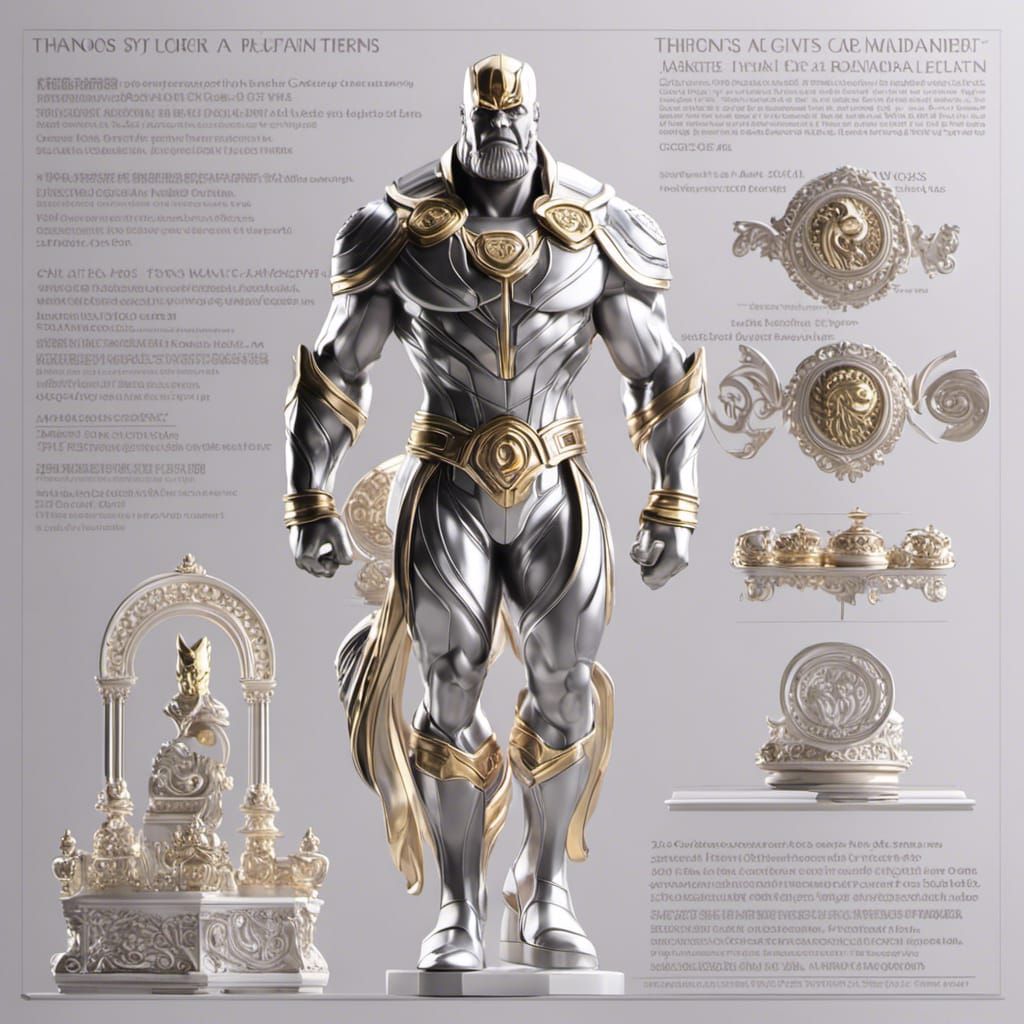 Ornate Baroque Statue of Thanos, the Mad Titan