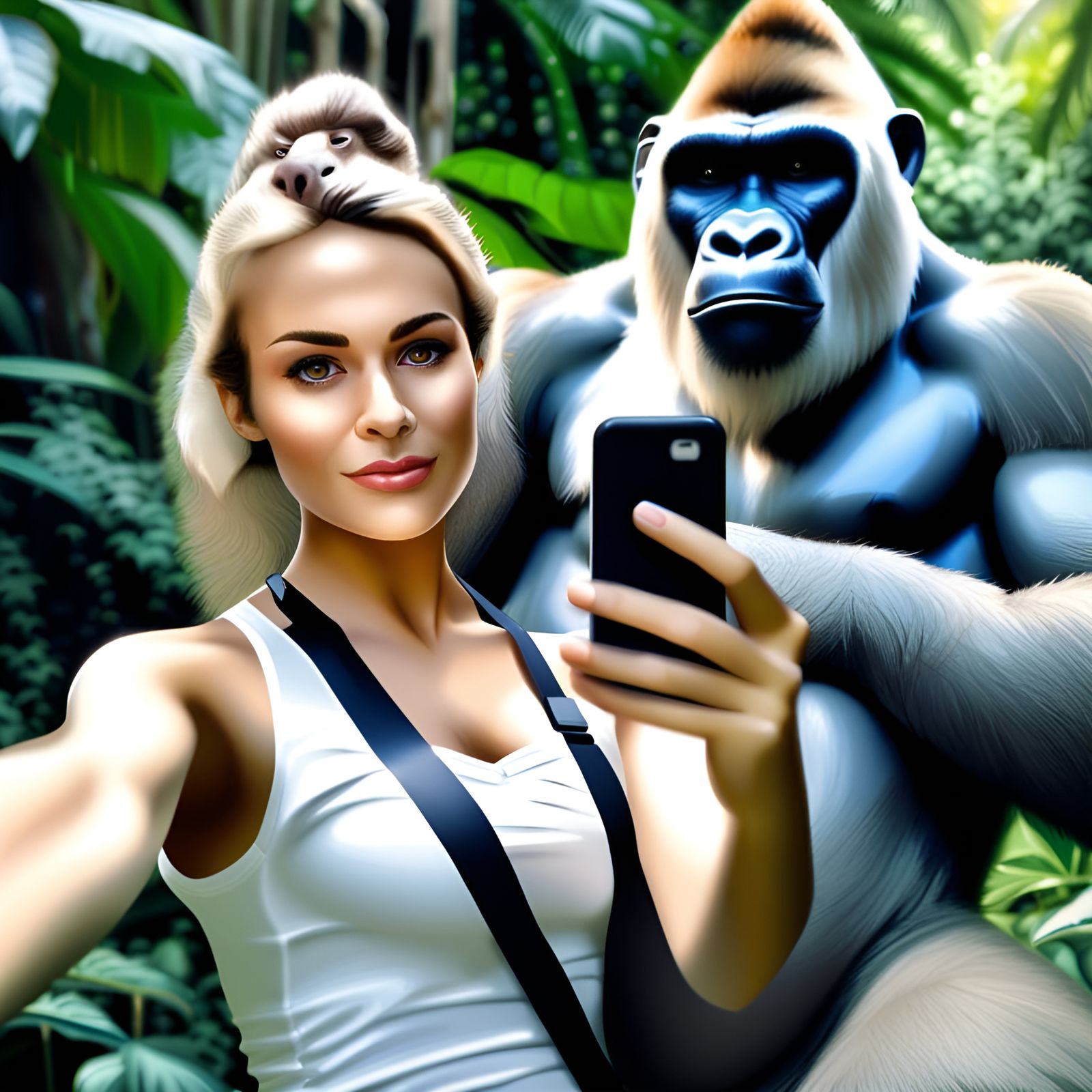 Selfie with White Gorilla