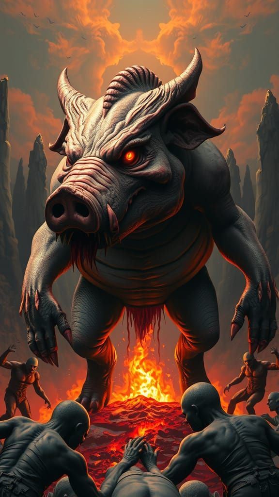 **Hybrid Demon-Pig Beast**
