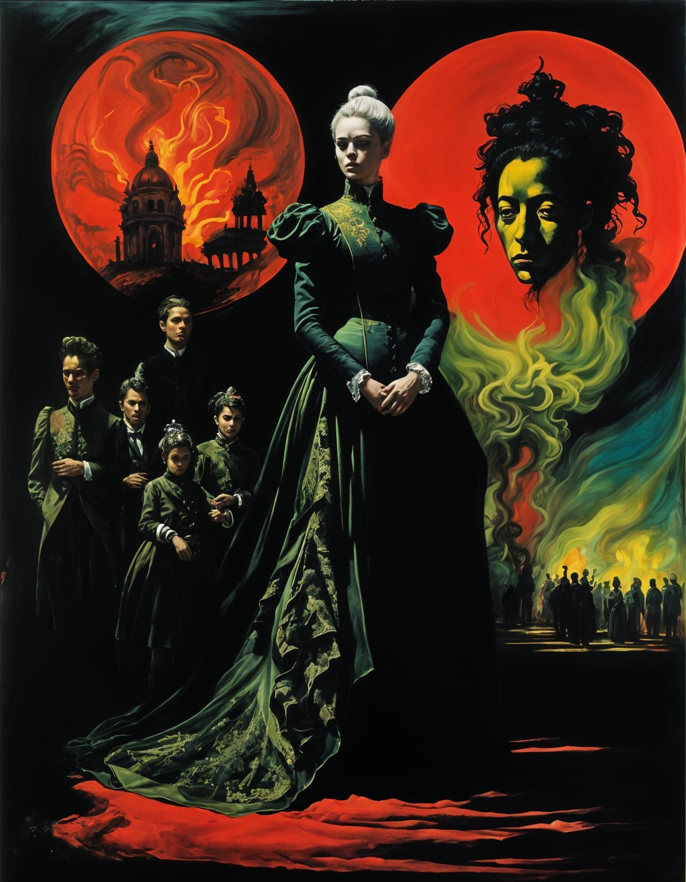 Expressionist Shadow in a Neon Ballroom