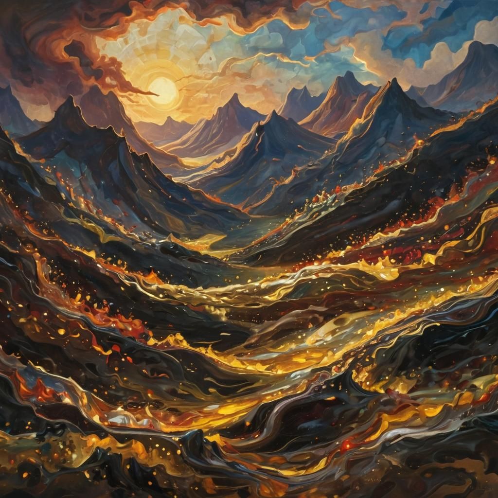 Vibrant Abstract Masterpiece of Sacred Flames