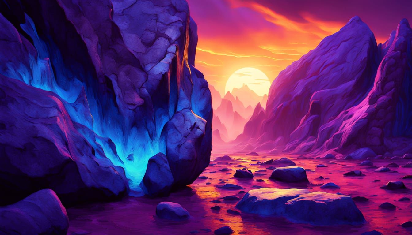 Surreal Rockscape Unveils Hidden Secrets in Vibrant, Iridesc...