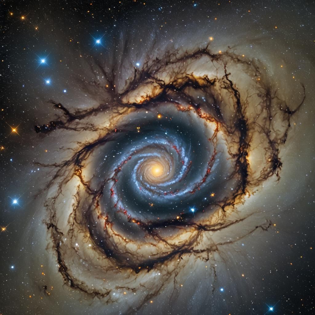 Stunning Galaxy with Yellow Center and Blue Edge