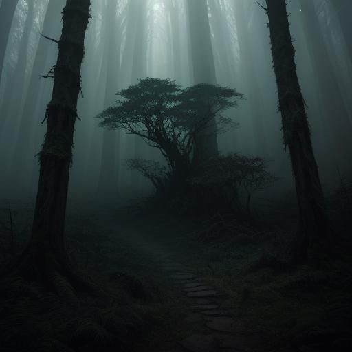 Eerie Forest Hunter in Dark Fantasy Style