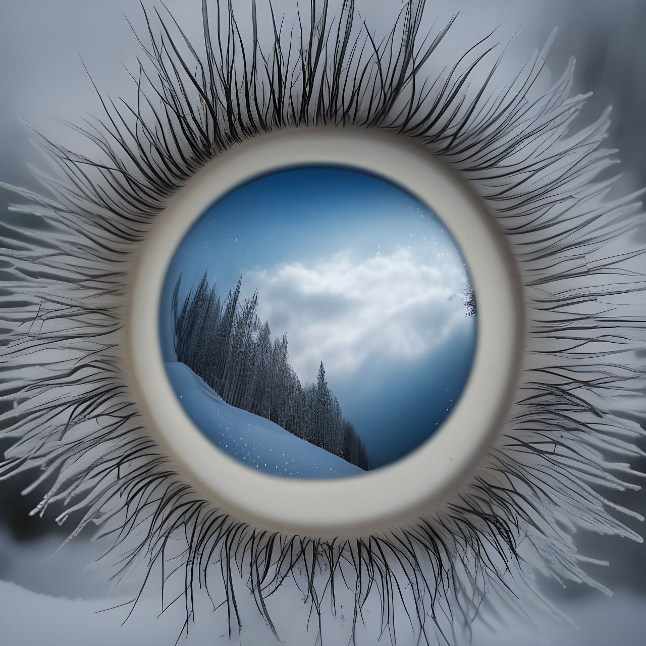 Ethereal Winter Landscape Reflected in Magic Eye