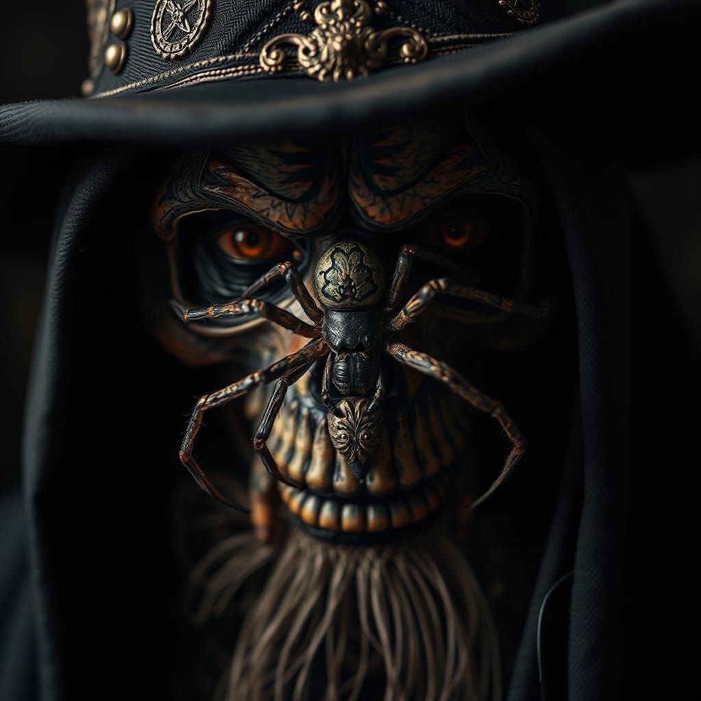 Witch Doctor Portrait in Occult Surrealist Style