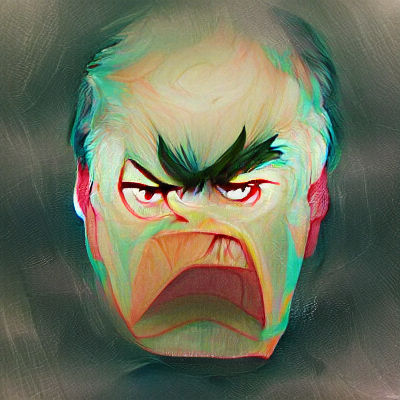 Intense Portrait of an Angry Man's Face