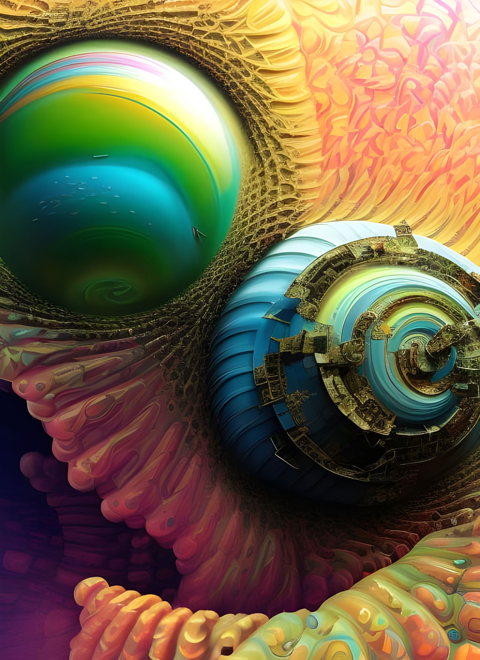 Intricate Geometric Abstract in Polychromatic Style