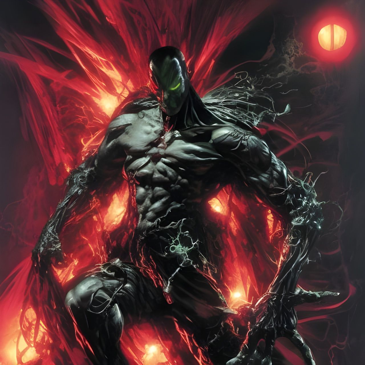 Spawn Full Body Portrait in Comic Book Art Style