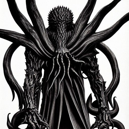 Berserk Warrior on Cthulhu Hand in Gothic Art