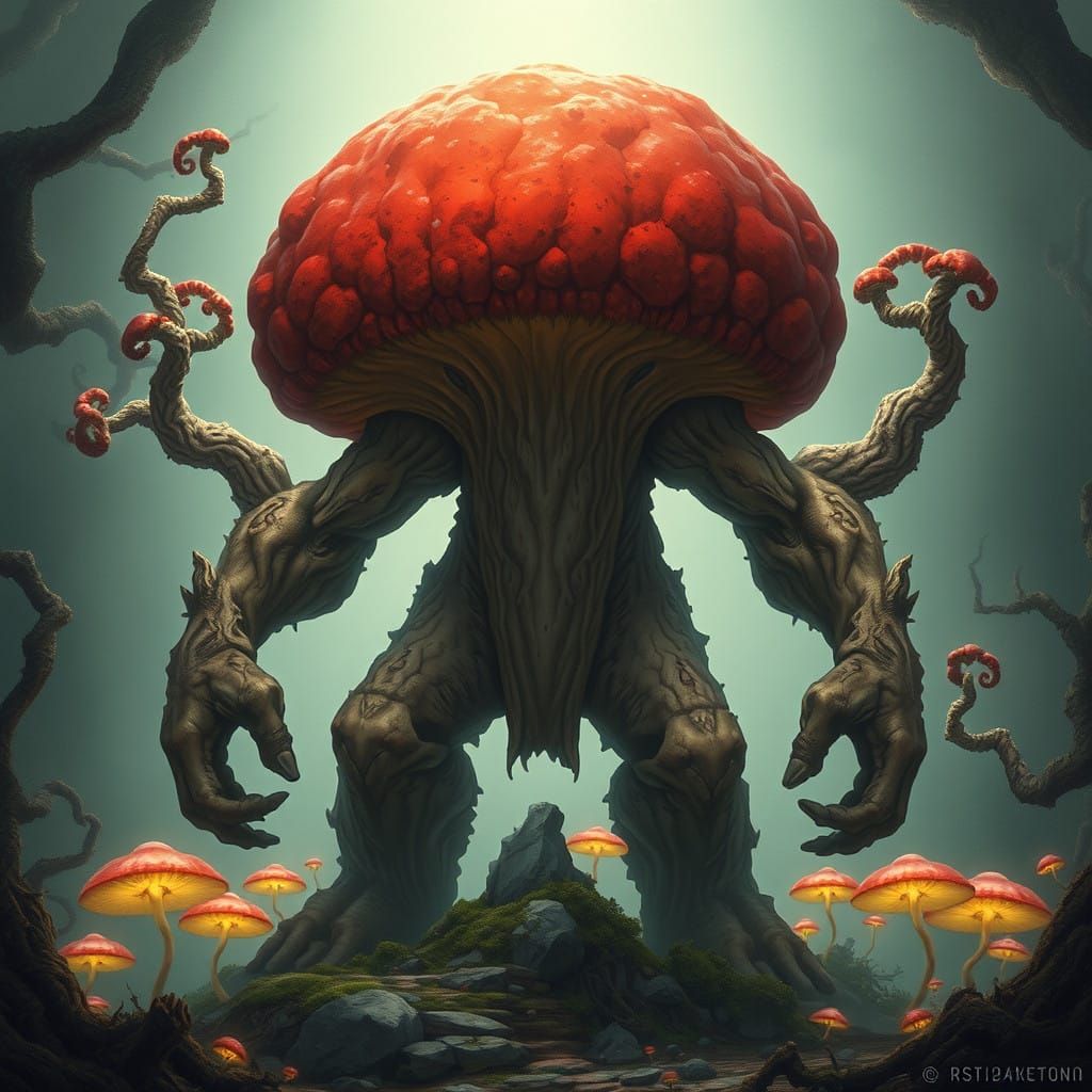 Fungal Bard in Ancient, Primeval Landscape