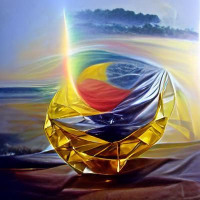 Rainbow Solar Plexus Chakra in Oil Painting Style